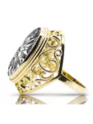 خاتم زركونيا 14 كارت من الذهب الأصفر فينتاج vrc184y